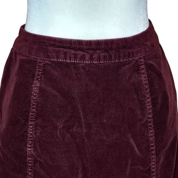 Arizona Jean Co Corduroy Skirt Burgundy Wine Button Front Y2K Juniors Size 5/27 - Picture 5 of 9
